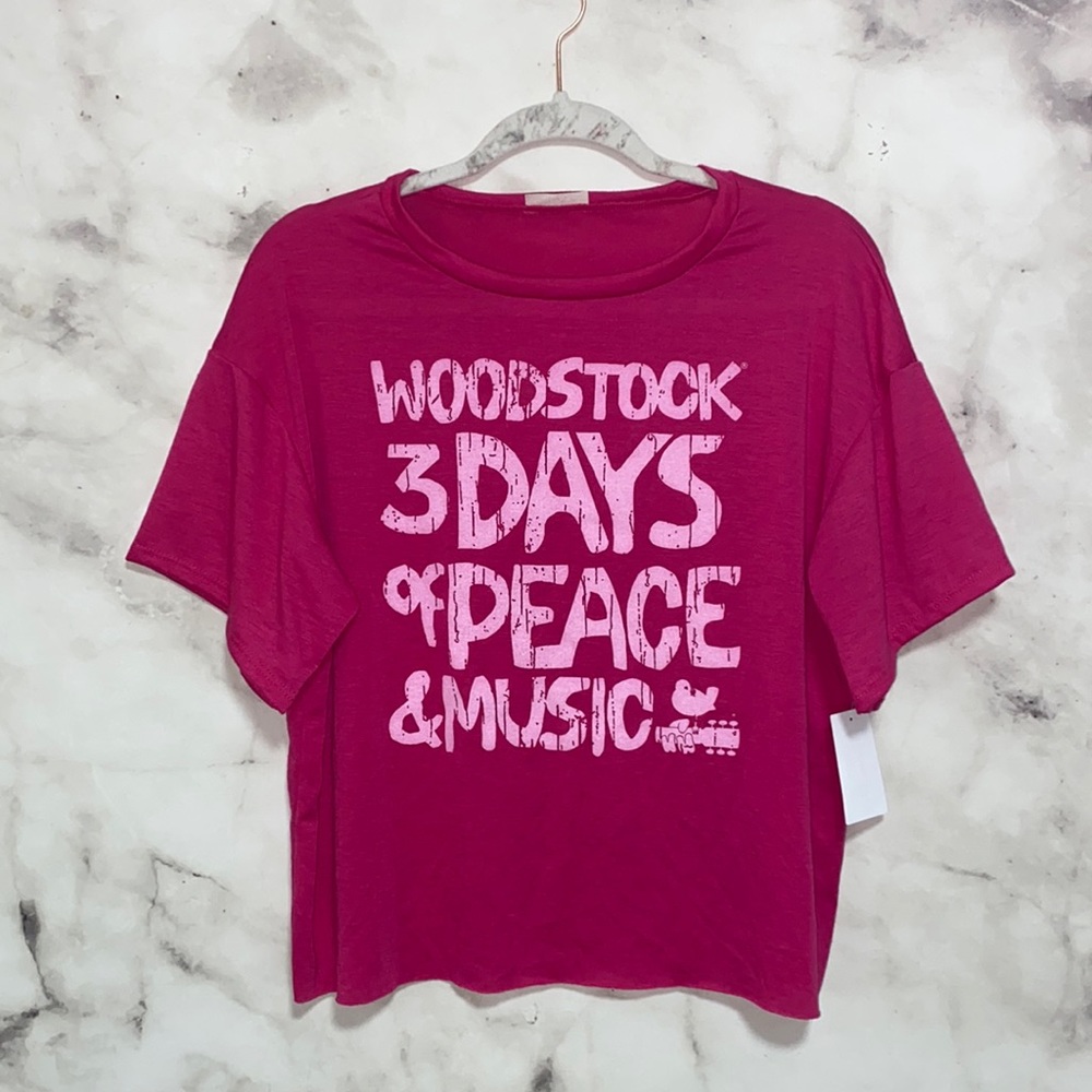 Wst Cst Hot Pink Magenta "Woodstock 3 Days of Peace & Music" Tee